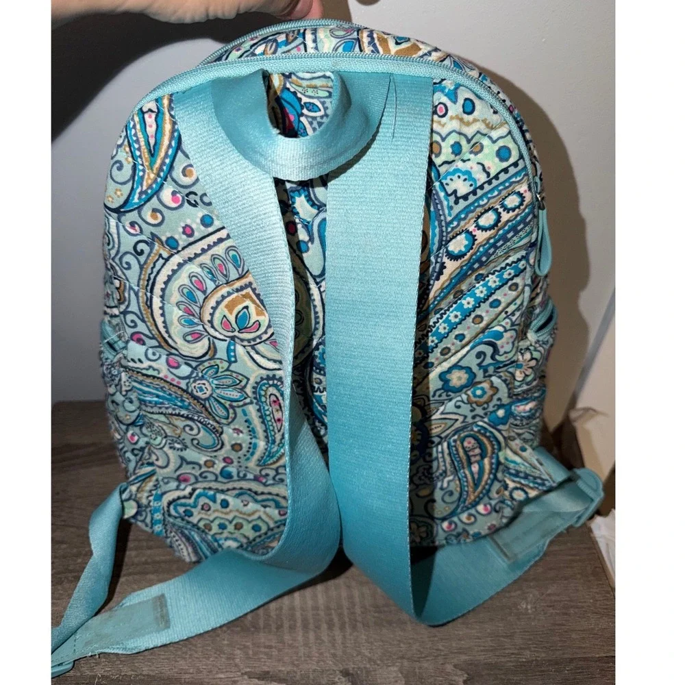 Vera Bradley Blue Paisley Quilted Cotton Mini Backpack 13 Inch Bag